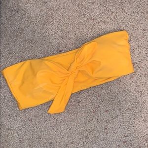 Yellow Bandeau Swim Top